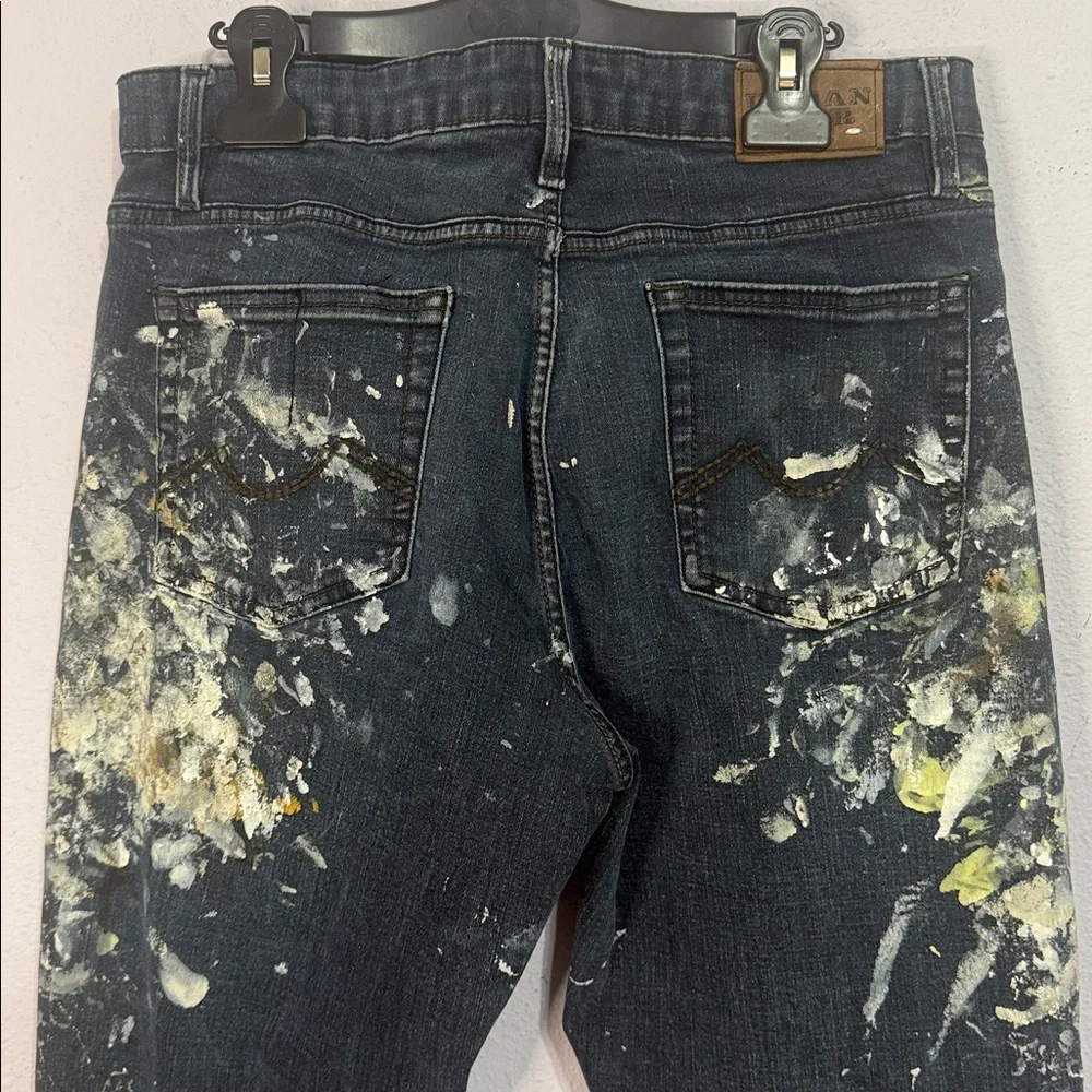 Urban Star Men Paint-Splatter Straight Leg Jeans Size 36x34